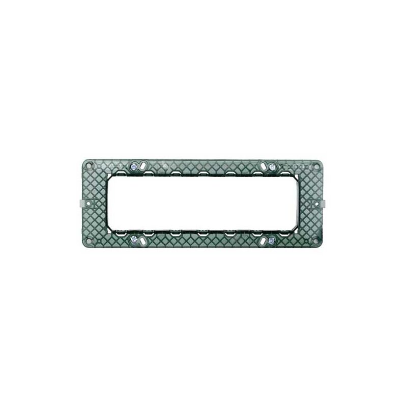Support Métal Pour Vimar Plana (2 Modules) - Sans Finition - Fixation à Vis - 15,16 X 8,05 Cm - 9