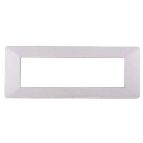 Plaque compatibles Vimar Plana 7 modules plastique couleur blanc Ettroit EV83701