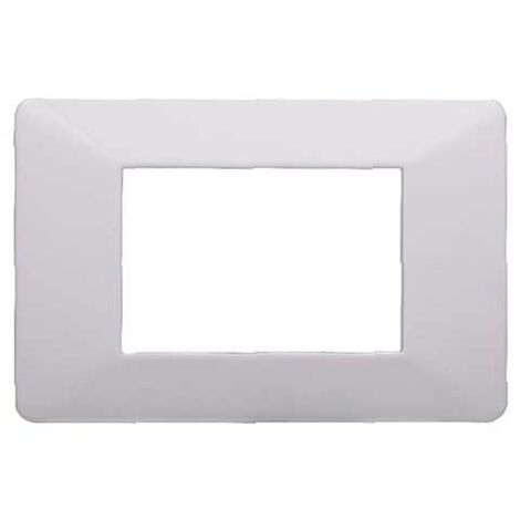 Plaque compatibles Vimar Plana 3 modules plastique couleur blanc Ettroit EV83301