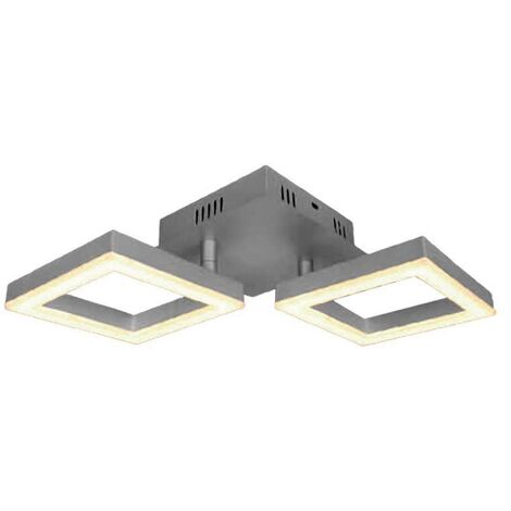 V TAC VT 7786 Plafonnier LED Lustre Moderne avec 2 Cadres 14W en Métal Couleur Gris 3000K