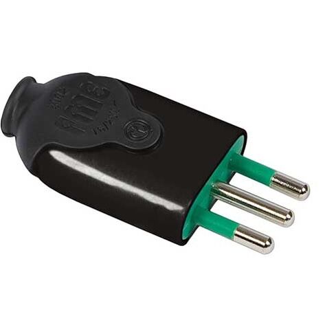 Prise italienne std. 2P+T 10A mod. BICO' couleur noire Fanton 80011 (1/3)