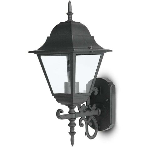 Lampe lanterne LED V-TAC, douille E27 (max. 60 W), orientée vers le haut, noire, IP44 (1/5)
