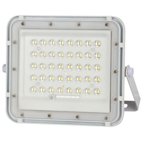 V-TAC VT-80W Spot led blanc avec panneau solaire 10W et télécommande Projecteur LED avec batterie remplaçable 6400K Câble 3m - 7841 (1/5)