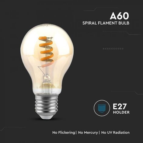 Ampoule E27 led ambre 4W, 470lm, 3000K