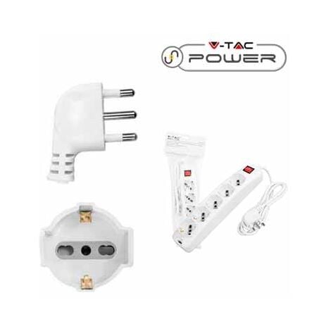 V-TAC Rallonge électrique multiprise 5 prises 10/16A norme