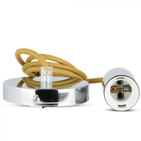 V-TAC VT-7338 Lustre suspendu 1MT E27 en métal avec câble de couleur beige Ф39mm IP20 - SKU 3794 (1/5)