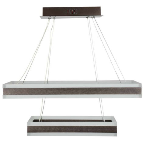 V-TAC VT-101-2D Lustre suspension LED avec 2 rectangles suspendus 113W en métal couleur café lumière 3000k triac dimmable - 213988 (1/5)