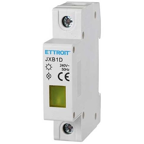 Indicateur LED lumière Jaune 230V 1-module DIN Ettroit JXB1D-20