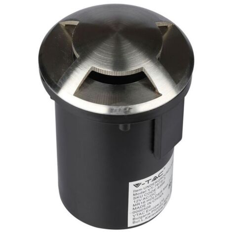 V-TAC VT-7678-3 GU5.3 MR16 Sous-terre fitting à trois fenêtres corps en acier noir-argent IP67 - sku 8566 (1/10)