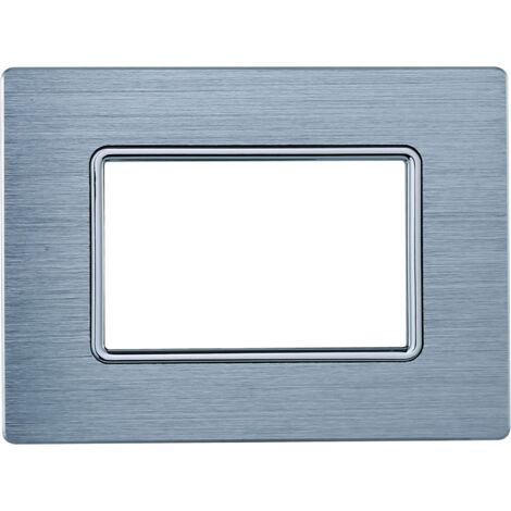 ETTROIT MT86406 Plaque aluminium 4P Couleur Argent Compatible avec Bticino Matix (1/4)