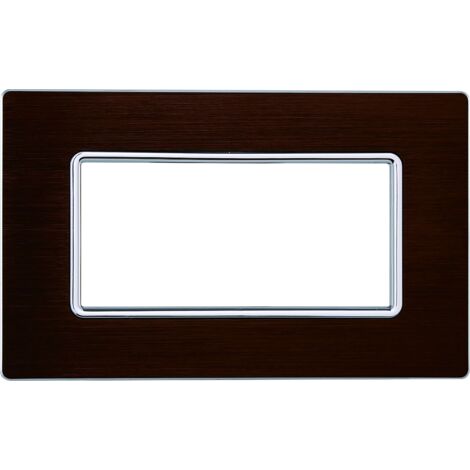ETTROIT MT86417 Plaque aluminium 4P Couleur Argent Poli Compatible avec Bticino Matix (1/4)