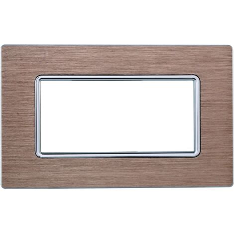 ETTROIT MT86602 Plaque aluminium 6P Coloris Noir Compatible avec Bticino Matix (1/4)