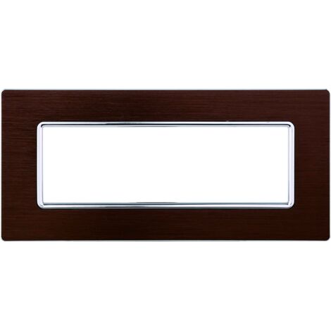 ETTROIT MT86617 6P Plaque Aluminium 6 Fentes Couleur Argent Poli Compatible avec Bticino Matix (1/4)