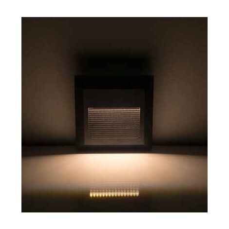 V-TAC VT-1152 Applique murale LED 2W blanc chaud 3000K carré noir IP65 - SKU 1323