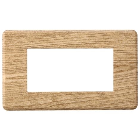 ETTROIT AN87405 Plaque fine 4P série Moon couleur bois foncé compatible avec Bticino Axolute Air