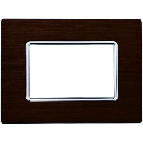 ETTROIT MT86317 Plaque Aluminium Série Solaire 3P Couleur Argent Poli Compatible avec Bticino Matix (1/4)