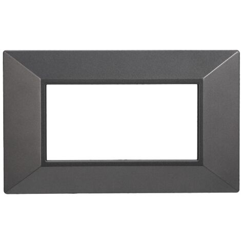 ETTROIT AN90407 Plaque Pyramide 4P Série MOON Couleur Acier Foncé Compatible avec Bticino Axolute