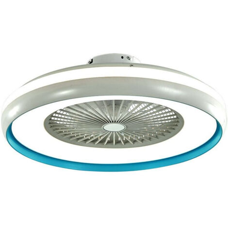 V-Tac – Ventilateur de plafond 45W AC – Moteur efficace – 3 vitesses réglables – Lampe LED 35W – Télécommande incluse – Design moderne blanc et bleu - VT-5022 (1/5)
