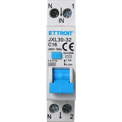 Digital Electric 01016 - Disjoncteur 1P N C-16A 4,5kA à Vis