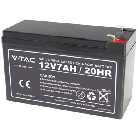 Batterie Plomb V-TAC 7Ah 12V pour UPS, alarmes, vidéosurveillance Plomb-Acide T1 1516594mm - 23451