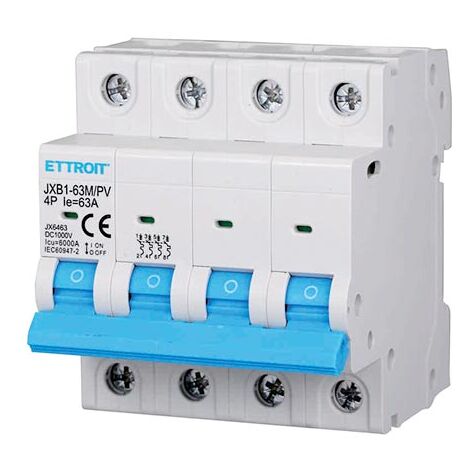 Interrupteur magnéto-thermique, 10 A photovoltaïque DC Mini interrupteur 500 V, 4,5 kA, interrupteur de sécurité avec libération de surcourant avec protection contre la surcharge et protection contre