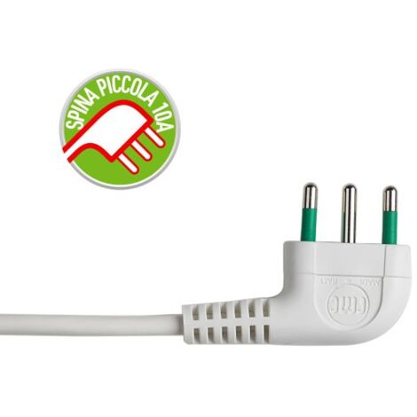Multiprise FANTON OMEGA 3 prises bypass Schuko + 2 prises USB-A 5V 2,1A, câble 1,5 m. Prise italienne 10A+ interrupteur de surcharge automatique lumineux 474504ECO