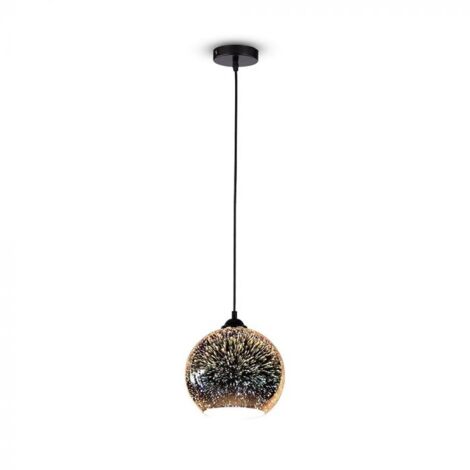 V-TAC VT-7206 Douille de lampe pour lustre 1mt verre miroir 3D effet chrome 1xE27 Ф200mm - SKU 40121 (1/5)