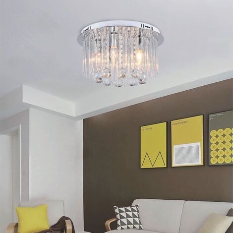 Lustre de plafond design V-TAC Crystal avec douilles E14x5, couleur argent, H400xP240mm - 23359 (1/5)