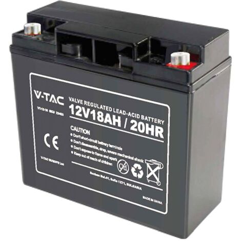 Batterie au plomb V-TAC VT-12-18 18Ah 12V pour systèmes d&39alarme, vidéosurveillance, UPS - M5 - 23453
