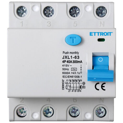 Interrupteur Différentiel Magnétothermique 3P+N 32A 300mA 380V – 6kA – 4 Modules DIN