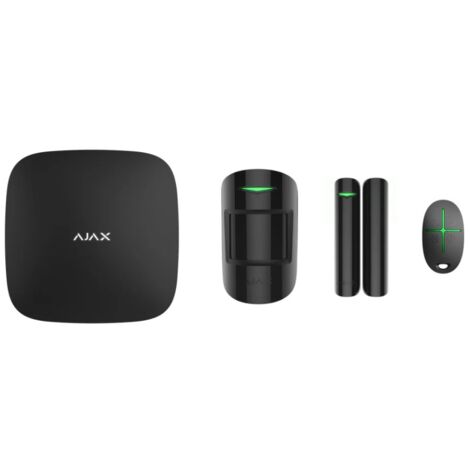 AJAX StarterKit ASP (Hub + MotionPtotect + DoorProtect + SpaceControl) Kit d&39alarme sans fil GPRS/LAN VERSION noir - 38169