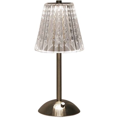 V-TAC Lampe de Table LED à Piles 2,4W Couleur Sable Nickel avec USB C Touch Dimmable 3en1 - 10327 (1/5)