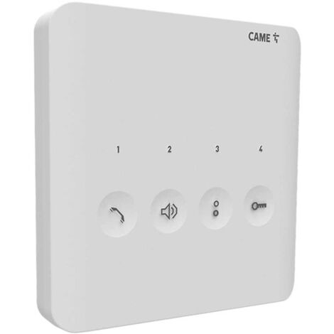 Came – Interphone mains libres 4 boutons tactiles – Alimentation 15-20V DC – Installation murale sur boîtiers standards – Couleur blanche - 840CC-0030