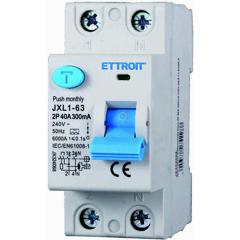 ETTROIT JX326368 Interrupteur différentiel pur 2P 63A 300mA 220V-6KA CLASSE A
