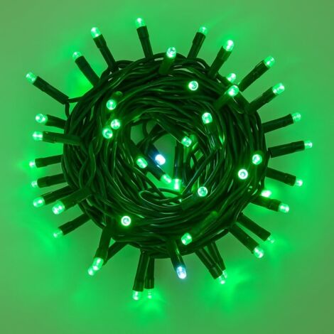 Guirlande lumineuse ETTROIT 100 LED, 10 m, lumière verte, câble noir, IP65, extensible, effet flash blanc, guirlande de Noël, commerces, balcon (1/5)