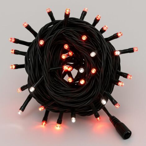 Guirlande lumineuse ETTROIT 100 LED, 10 m, lumière rouge, câble noir, IP65, extensible, effet flash blanc, guirlande de Noël, magasins, balcon (1/5)