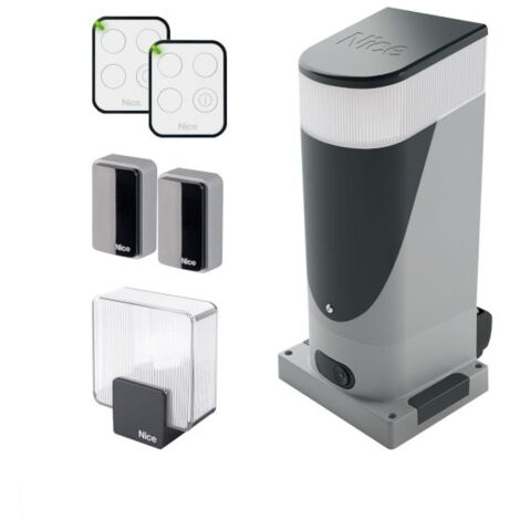 Nice – Kit d'automatisation pour portails coulissants jusqu'à 400 kg – SLH400BDKCE – Moteur 24V avec unité de commande intégrée – Éclairage LED intégré