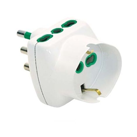 Adaptateur à trois voies fiche italienne std. 2P+E 16A 2 prises double  taille 2P