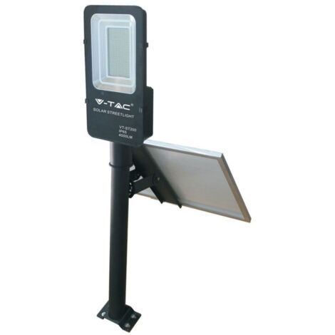 Lampadaire LED noir auto-alimenté V-TAC VT-ST-200 50W avec panneau solaire et télécommande 6000K IP65 – sku 95509 (1/10)