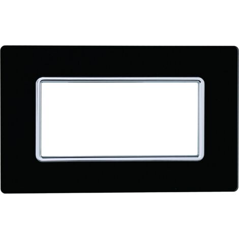 Plaque compatibles Bticino Matix 4 modules verre couleur noir (1/4)