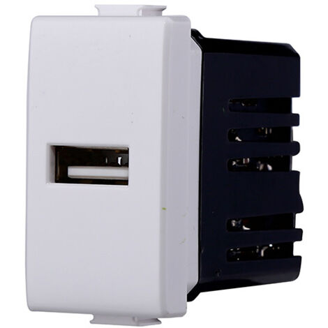 Chargeur USB Type-A compatible Bticino Matix 5Vdc 2.1A couleur blanc (1/4)