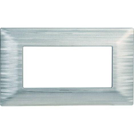 Plaque compatibles Bticino Matix 4 modules plastique couleur argent satiné (1/4)