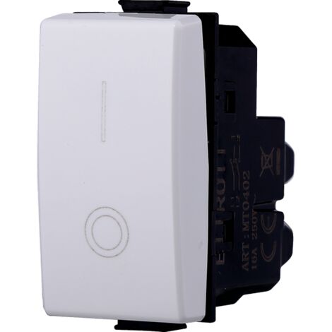 Interrupteur bipolaire 2P 16A 250Vac compatibles Bticino Matix couleur blanc