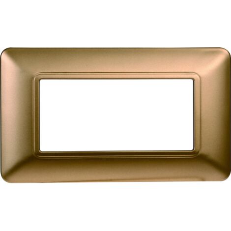 Plaque compatibles Bticino Matix 4 modules plastique couleur or