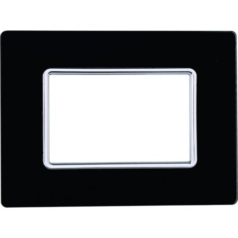 Plaque compatibles Bticino Matix 3 modules verre couleur noir (1/4)