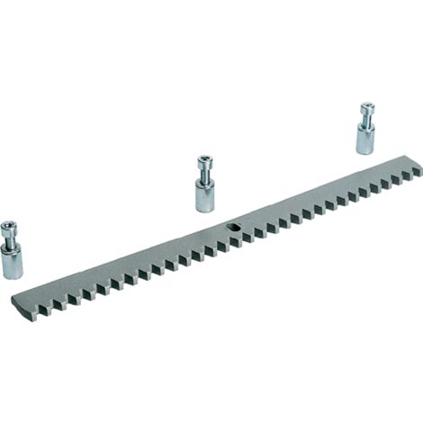 Came – Crémaillère pour portail en acier galvanisé 30 x 8 mm – Module 4 – Longueur 1 mètre – Avec trous et entretoises de fixation