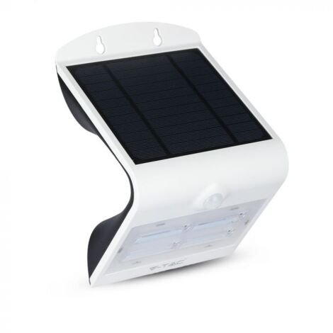 Lampe solaire LED V-TAC avec batterie 3 W 130 lm/W Capteur PIR Blanc chaud + Blanc naturel IP65