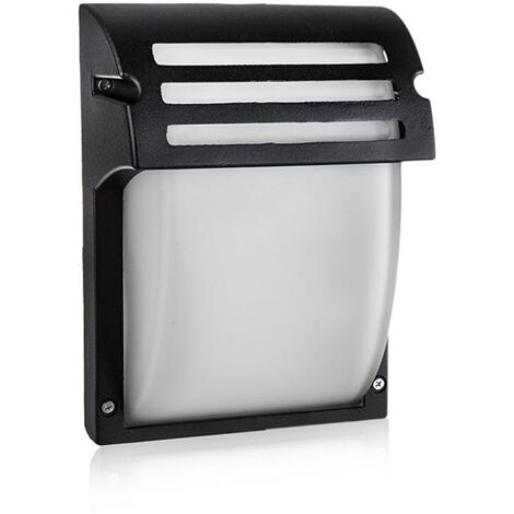 V-Tac – Applique extérieure LED moderne IP44 en verre et aluminium noir – Douille E27 – 245x180x93mm – 7076 - 1xE27 (1/8)