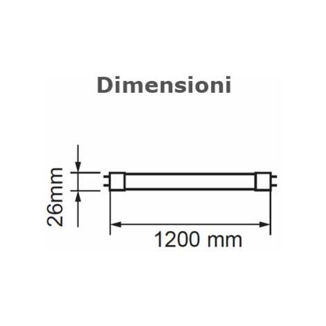 Tube LED PAIN T8 G13 18W 990LM 120CM Plastique NON Rotatif Mod. VT-1228