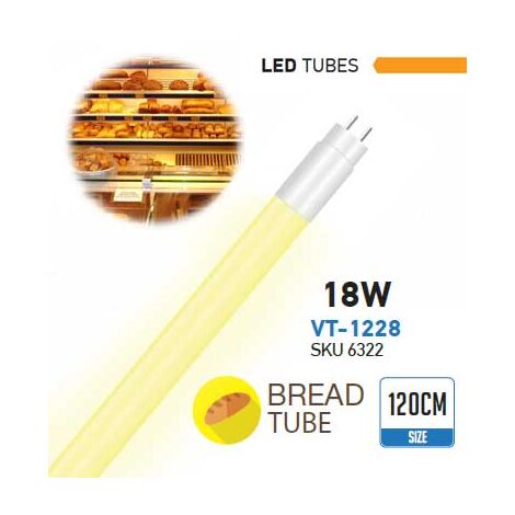 Tube LED PAIN T8 G13 18W 990LM 120CM Plastique NON Rotatif Mod. VT-1228